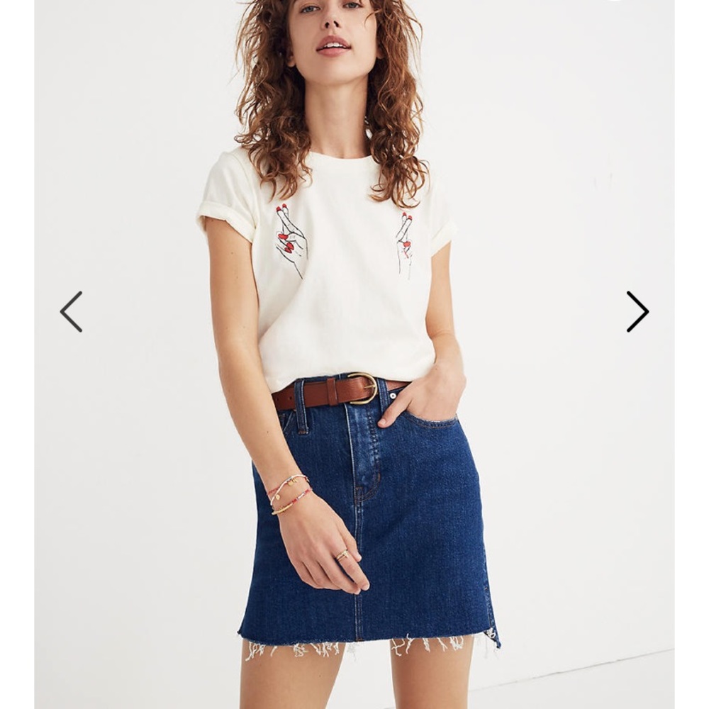 Madewell 32 Denim Straight Mini‎ Skirt Step Raw Hem